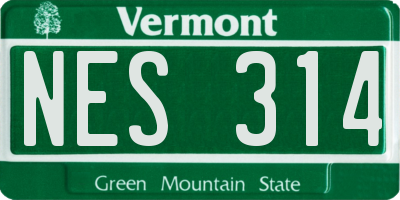 VT license plate NES314