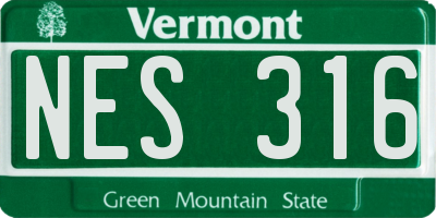 VT license plate NES316
