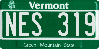 VT license plate NES319