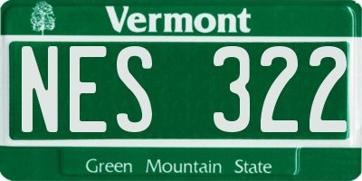 VT license plate NES322
