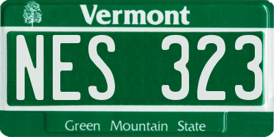 VT license plate NES323