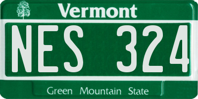 VT license plate NES324