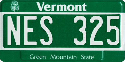 VT license plate NES325