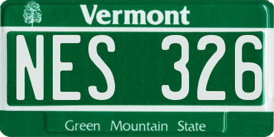 VT license plate NES326