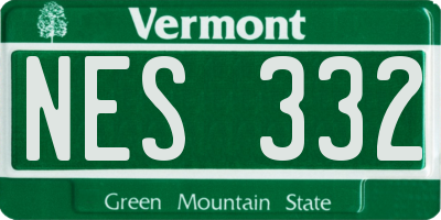 VT license plate NES332