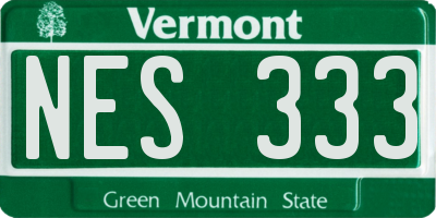 VT license plate NES333