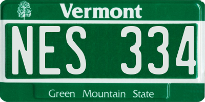 VT license plate NES334