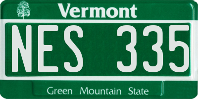 VT license plate NES335