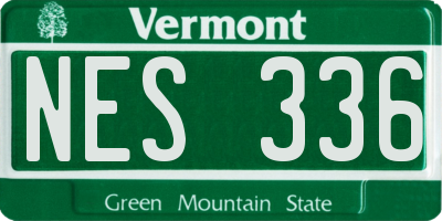 VT license plate NES336