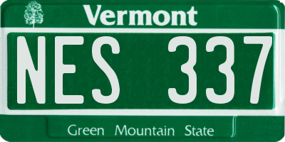 VT license plate NES337