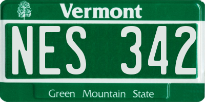 VT license plate NES342