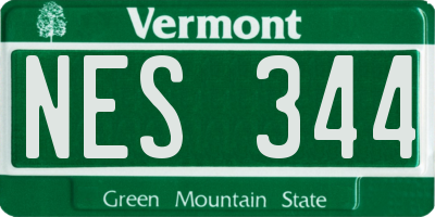 VT license plate NES344