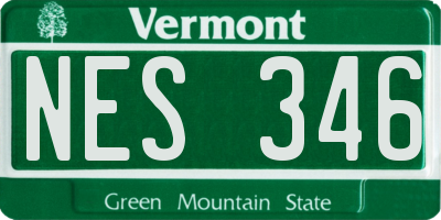 VT license plate NES346