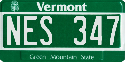 VT license plate NES347