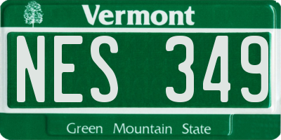 VT license plate NES349
