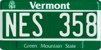 VT license plate NES358