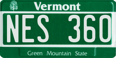 VT license plate NES360