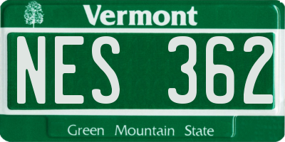 VT license plate NES362