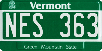 VT license plate NES363
