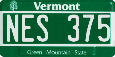 VT license plate NES375