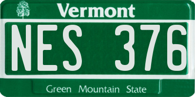VT license plate NES376