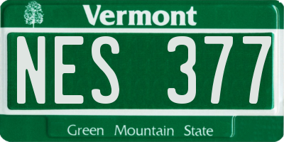 VT license plate NES377