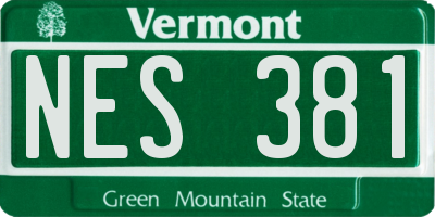 VT license plate NES381