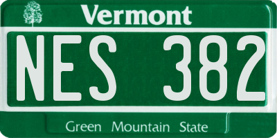 VT license plate NES382