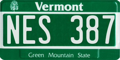 VT license plate NES387