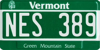 VT license plate NES389