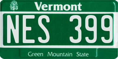 VT license plate NES399