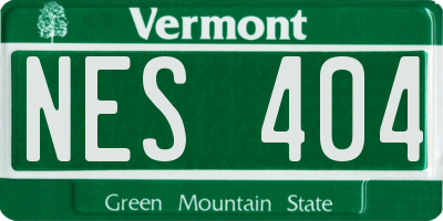 VT license plate NES404
