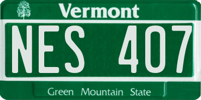 VT license plate NES407