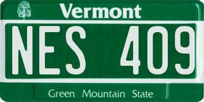 VT license plate NES409