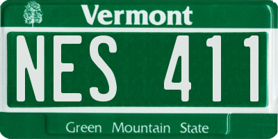 VT license plate NES411