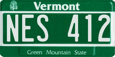 VT license plate NES412