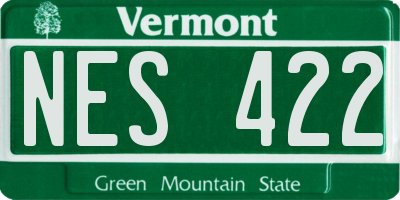VT license plate NES422