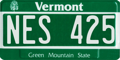 VT license plate NES425