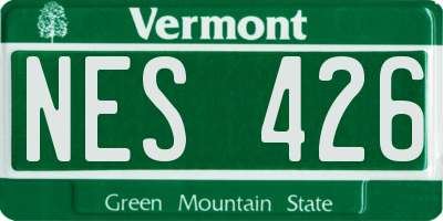 VT license plate NES426