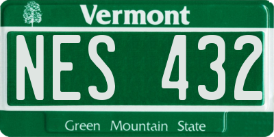 VT license plate NES432