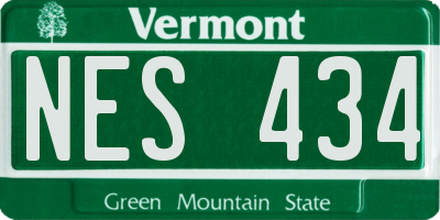 VT license plate NES434