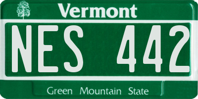 VT license plate NES442