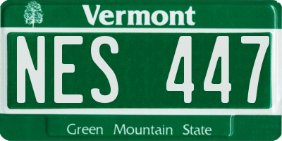VT license plate NES447