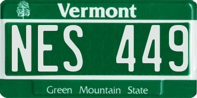 VT license plate NES449