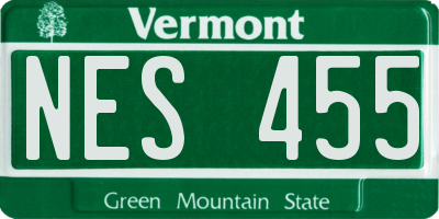 VT license plate NES455