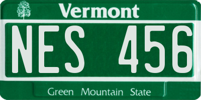 VT license plate NES456