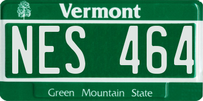 VT license plate NES464