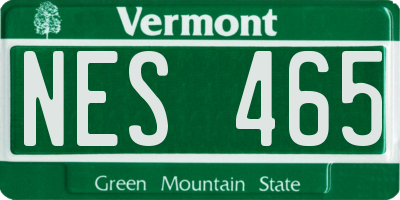 VT license plate NES465