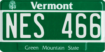 VT license plate NES466