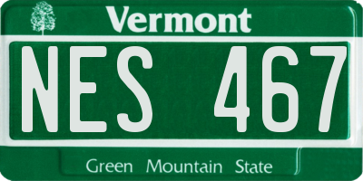 VT license plate NES467
